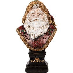 Clayre & Eef Kerstdecoratie Beeld Kerstman Rood Kunststof