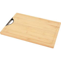 Bamboe houten snijplank / serveerplank met handvat 40 x 30 x 1,7 cm - Snijplanken