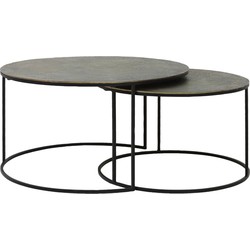 Light & Living - Salontafel RENGO - Ø76x41cm - Brons - Set van 2