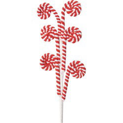 Clayre & Eef Kerstdecoratie Zuurstok Rood Kunststof
