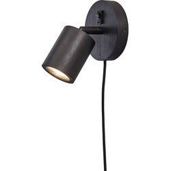 Wandlamp Java - Bamboe Zwart - Ø12cm