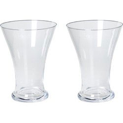 Bellatio Design Vaas - 2x - taps uitlopende vaas - glas - 25 cm - Vazen