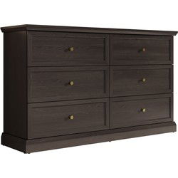 Meubella - Ladekast Leroy - Zwart eiken - 146 cm