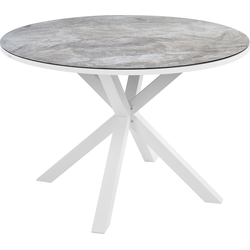 Beliani MALETTO - Ronde tafel-Wit-Keramisch glas
