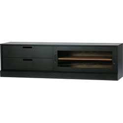 WOOOD James Tv-meubel - Grenen - Zwart - 50x180x42