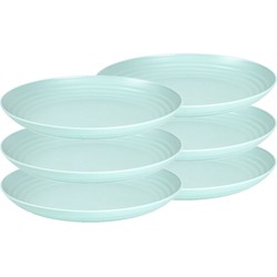 Set van 6x stuks rond kunststof borden groen 25 cm - Dinerborden