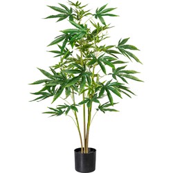 Kopu® Kunstplant Hennep 90 cm met zwarte Pot - 73 bladeren