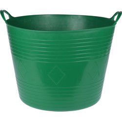 Flexibele emmer - donkergroen - 40 liter - kunststof - 45 x 37 cm - Wasmanden