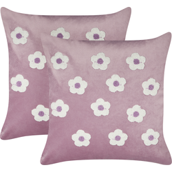 ECHINACEA - Sierkussen set van 2 - Violet - 45 x 45 cm - Polyester