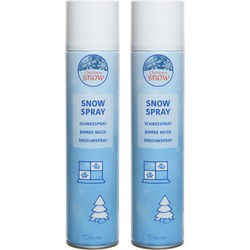 Decoris Sneeuwspray - 2x - wit - 300 ml - spuitsneeuw - kunstsneeuw - Decoratiesneeuw