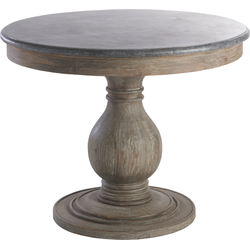 Bijzettafel van massief hout en blauwe steen L100 cm - FOU DU ROI