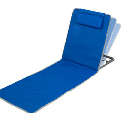 HIXA Strandmat - met Rugleuning - Strandstoel - met Kussen - Opvouwbaar Ligbed - Zonnebed - Strandbed - Draagtas