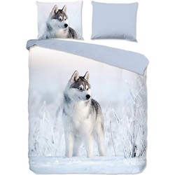 Good Morning Husky Dekbedovertrek Blauw-Lits-jumeaux (240 x 200/220 cm)