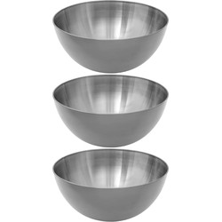 Set van 3x stuks - Slakom/serveer schaal- rvs metaal - D29 cm - Saladeschalen