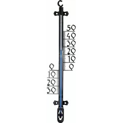 Buitenthermometer - kunststof - 26 cm - zwart - Buitenthermometers