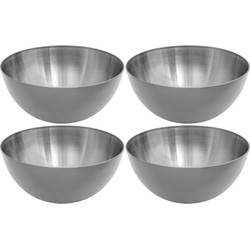 Set van 10x stuks Slakommetjes/schaaltjes - rvs metaal - D13 cm - Saladeschalen