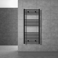 Badkamerradiator Sahara 600x1200 mm zwart mat recht met zijaansluiting LuxeBath