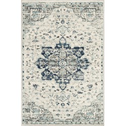 Safavieh Modern Chic Indoor Geweven Vloerkleed, Madison Collectie, MAD921, in Ivoor & Navy, 122 X 183 cm