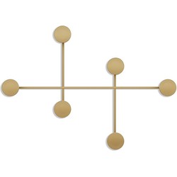 Kapstok voor aan de muur met 6 haken in zwart metaal H60 cm  DAMA