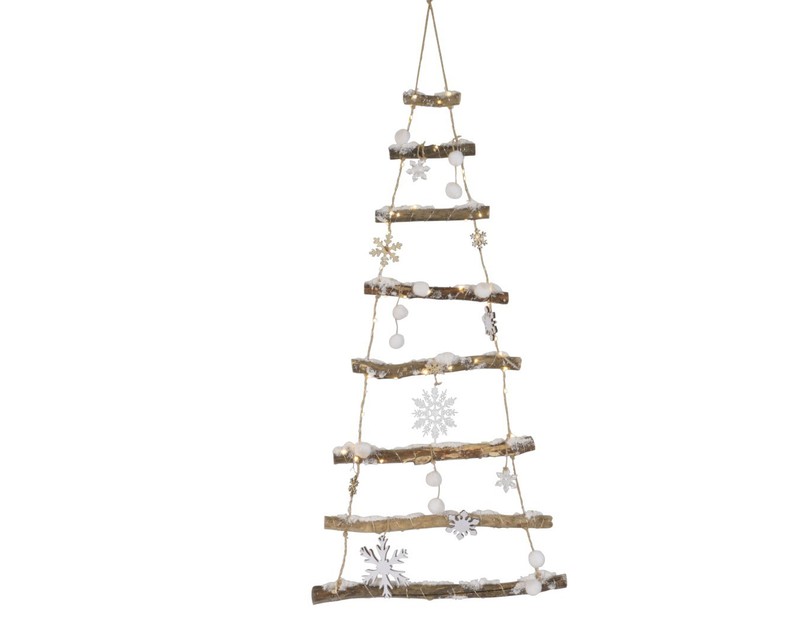 LED boom berk sneeuw op batterij 2x45x100 cm warm wit - Lumineo - 