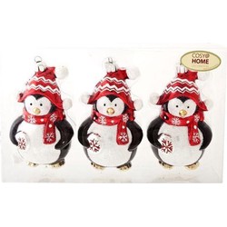Cosy&Trendy Kerstbal Pinguïn 6,5x11 cm - Set-3