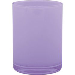 MSV Badkamer drinkbeker Aveiro - PS kunststof - lila paars - 7 x 9 cm - Tandenborstelhouders