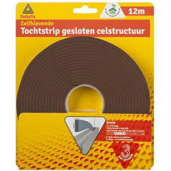 Tochtstrip gesloten struc. bruin 12m