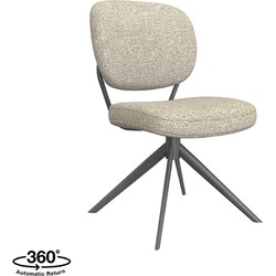 LABEL51 Eetkamerstoel Geneva - Naturel - Boucle - Black Frame