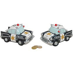 Spaarpot politieauto van poly, B17 x D10 x H9 cm