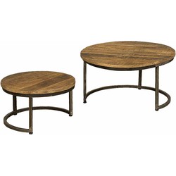 Tower living Set of 2 round coffeetables