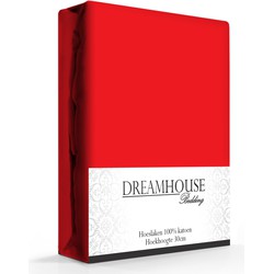 Dreamhouse Hoeslaken Katoen Rood-160 x 220 cm