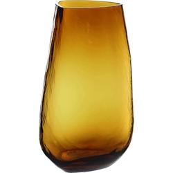 Decoratieve amber glazen vaas H31