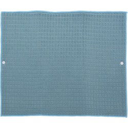 Afwas afdruipmat keuken - absorberend- microvezel - blauw - 40 x 48 cm - Afdruiprekken