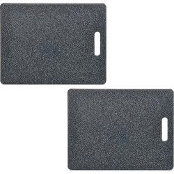 Zeller Keuken voedsel snijplank - 2x - antraciet kunststof - 36 x 27cm - Snijplanken