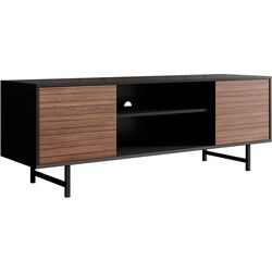 Meubella - TV-Meubel Prince - Zwart - Eiken - 150 cm