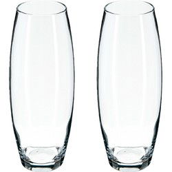 Atmosphera bloemenvaas Ovaal model - 2x - transparant - glas - H26 x D11 cm - Vazen