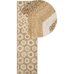 BASOREN - Laagpolig vloerkleed - Beige - 80 x 300 cm - Jute