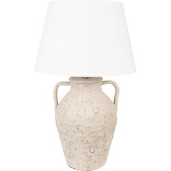 Clayre & Eef Tafellamp Ø 40x65 cm Beige Terracotta Bureaulamp