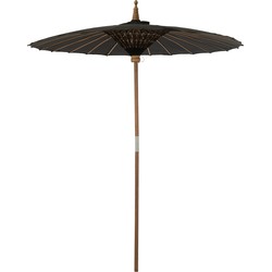 J-line - Parasol Lorie Hout/katoen Zwart - 200x200x260cm