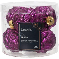 Dennenappel glas d5h7 cm vlt ass 6st kerst