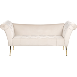 Beliani NANTILLY - Chaise longue-Beige-Fluweel