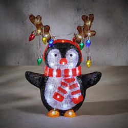 Luca Lighting Kerstverlichting Buiten Penguin - L32 x B21 x H42 cm - Meerkleurig