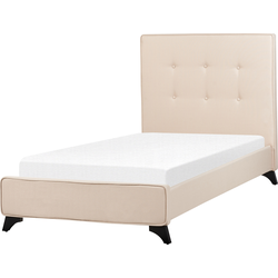 AMBASSADOR - Eenpersoonsbed - Donkerhout - 90 x 200 cm - Polyester