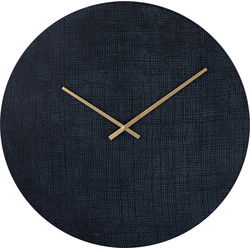 PTMD Emmett Black Iron Round Clock Square Texture L