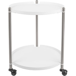 Side table Thrill - Staal Nikkel, Wit - 42,5x52cm