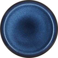 Bitz® Gastro - 6 stuks Aardewerk Ontbijtborden 21 cm Blauw/Zwart 821258