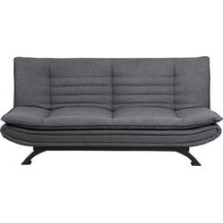 Slaapbank 3-Zits - Donkergrijs Stof - Zithoogte 41cm - 196x98x91cm - Nico