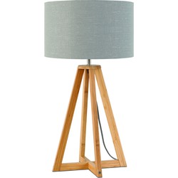 Tafellamp Everest - Lichtgrijs/Bamboe - Ø32cm