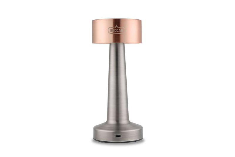 Buccan - Dumbbell tafellamp - Rosegoud en zilver - 3 lichtstanden en touchpanel - 