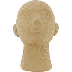 Ornament Face Art Up - Polyresin Zandbruin - 18,5x16x22,8cm